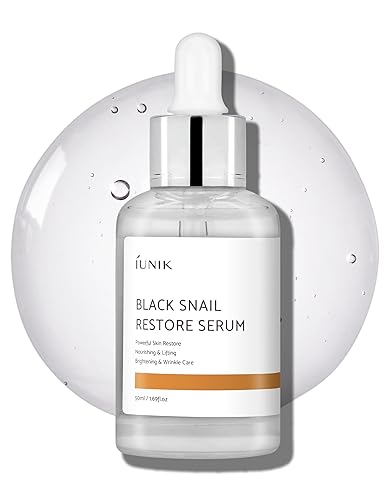 Iunik Black Snail Serum 70% With Centella | Hydrates Dark Spots & Fine Lines | Oily Skin