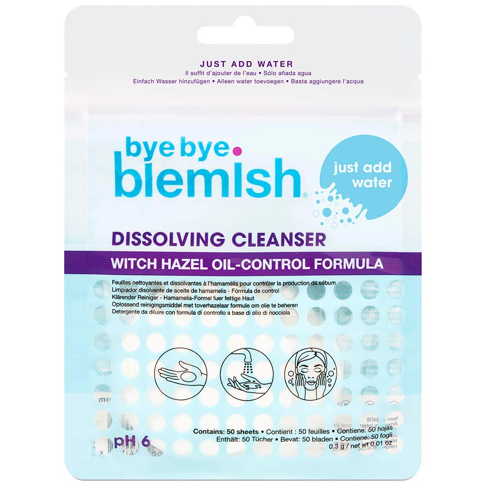 Bye Bye Blemish Witch Hazel Facial Soap Sheets, 50-Pack - Cleansing & Moisturizing Solution