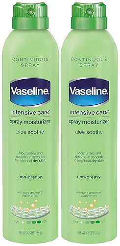 Vaseline Intensive Care Aloe Soothe Spray Moisturizer, 6.5 Oz (Pack Of 2) For Dry Skin