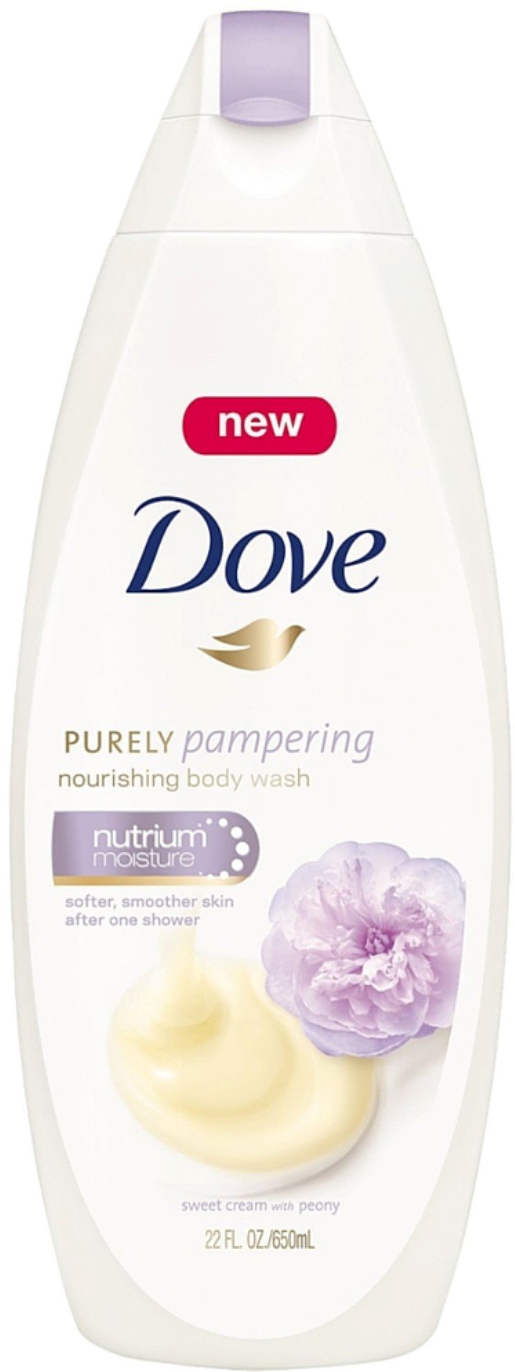 Dove Purely Pampering Nourshing Body Wash, Sweet Cream & Peony 22 oz (Pack of 4)