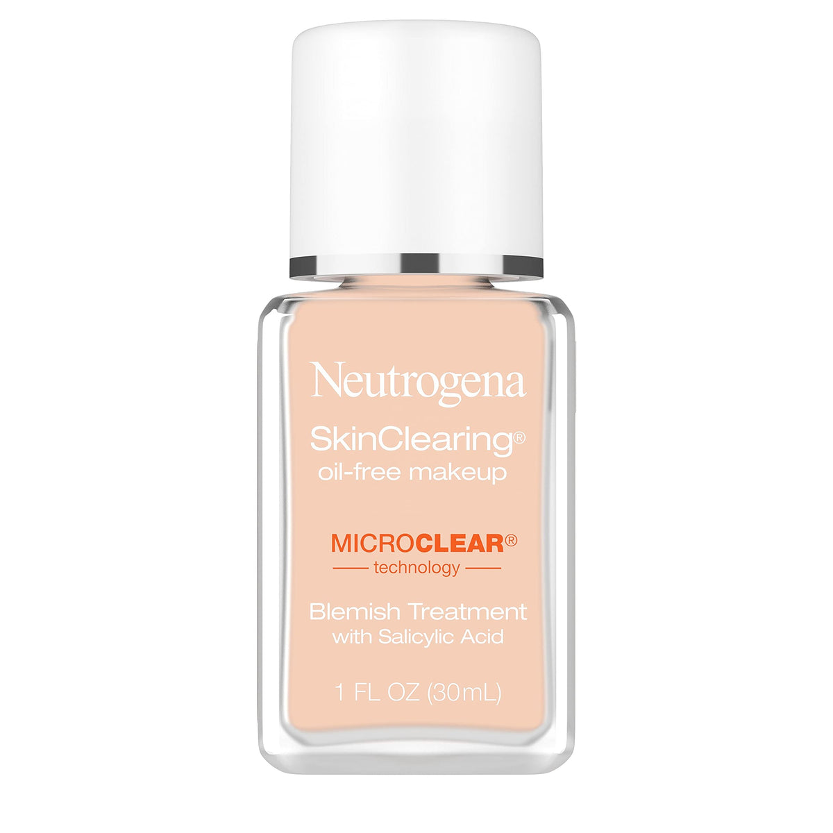 Neutrogena Skinclearing Oil-Free Acne Foundation With Salicylic Acid, 080 Medium Beige, 1 Fl Oz