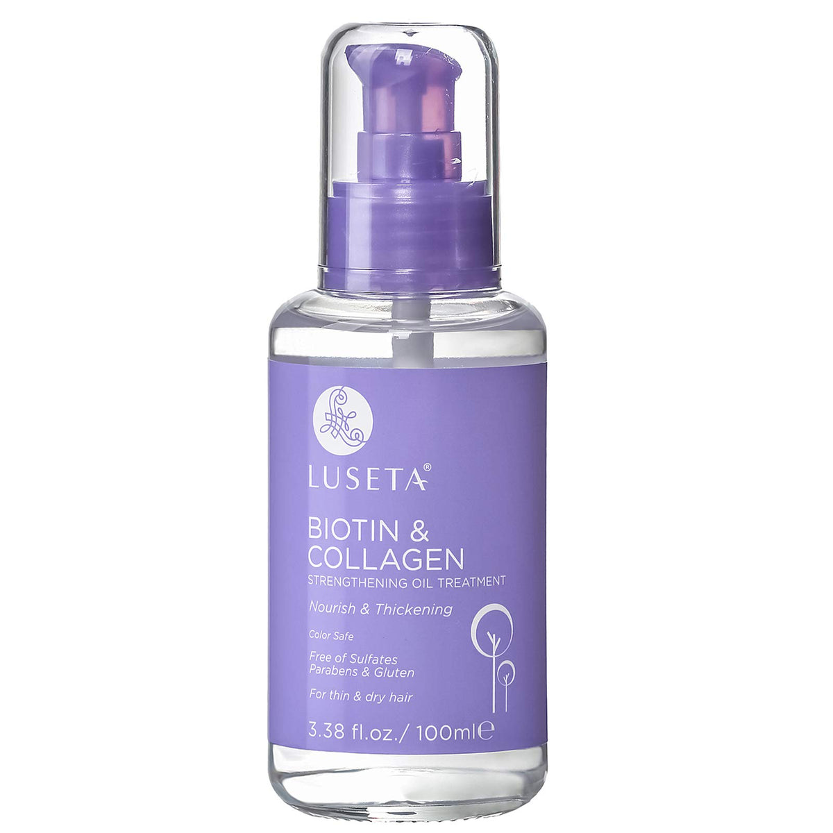 L LUSETA Biotin Hair Growth Serum with Collagen, 3.38 Fl Oz for Thin & Damaged Hair