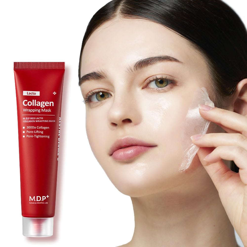 Mdp Red Lacto Collagen Wrapping Mask 2.36Oz - Hydrating, Glowy Skin, Pore Minimizing,