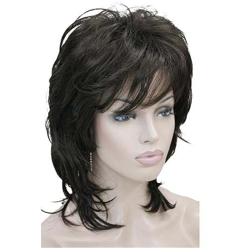 Aimole 16&quot; Soft Shaggy Synthetic Wig for Women - Chestnut Brown, Classic Layered Style