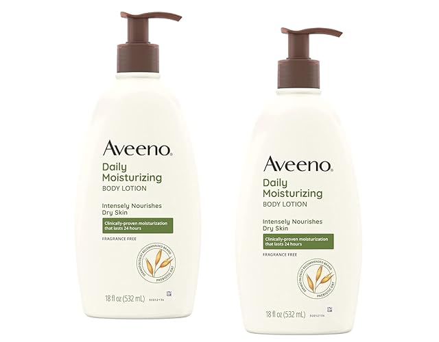 Aveeno Daily Moisturizing Body Lotion, Fragrance-Free, 18 Fl. Oz (Pack Of 2) - Nourish Dry