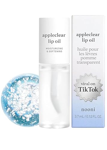 Nooni Korean Vegan Lip Plumping Oil - Appleclear, Long-Lasting Moisturizing Lip Tint, 0.12 Fl