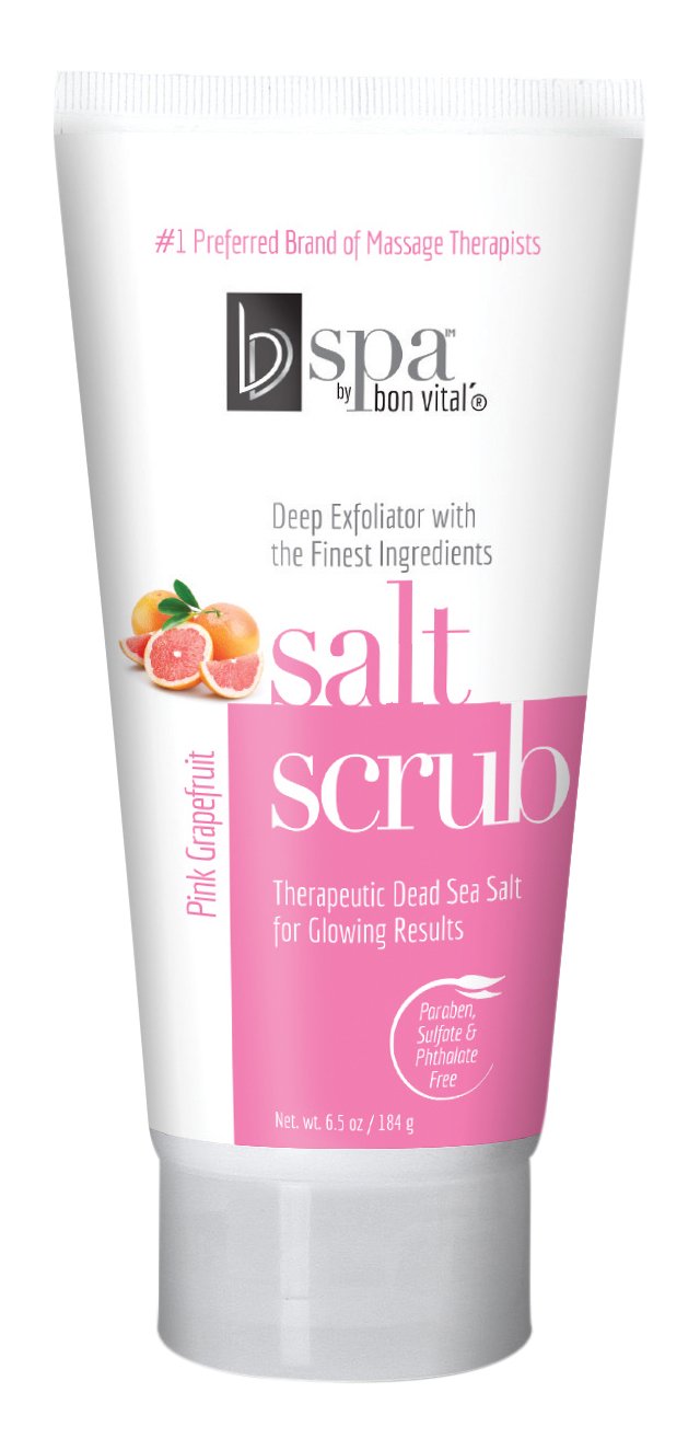 Bon Vital&quot; Spa Exfoliating Salt Scrub, Pink Grapefruit, 6.5 Oz, Dead Sea Salt & Oils