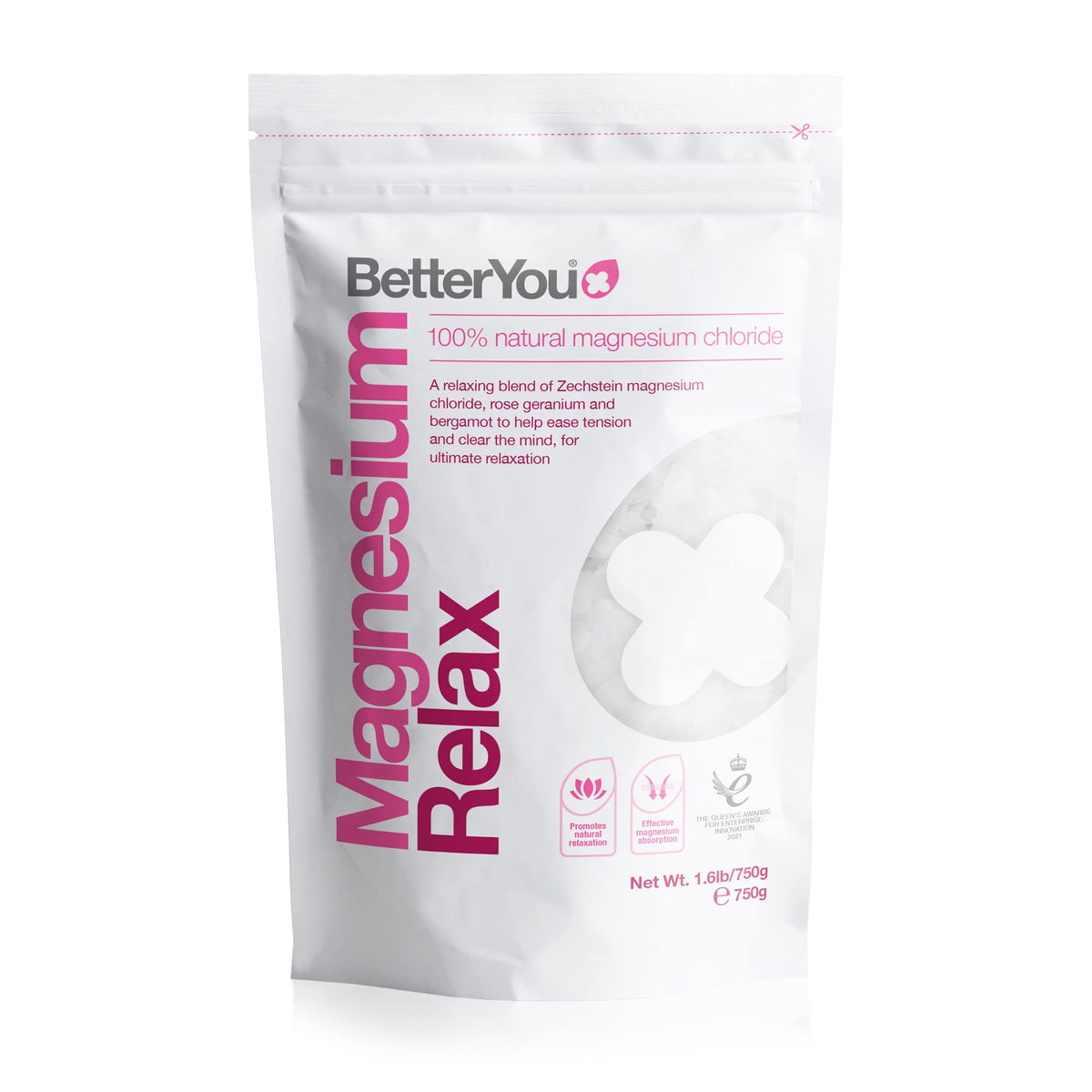 Betteryou Magnesium Relax Bath Flakes - 1.6 Lb Bath Salts For Muscle Relief & Skin Health