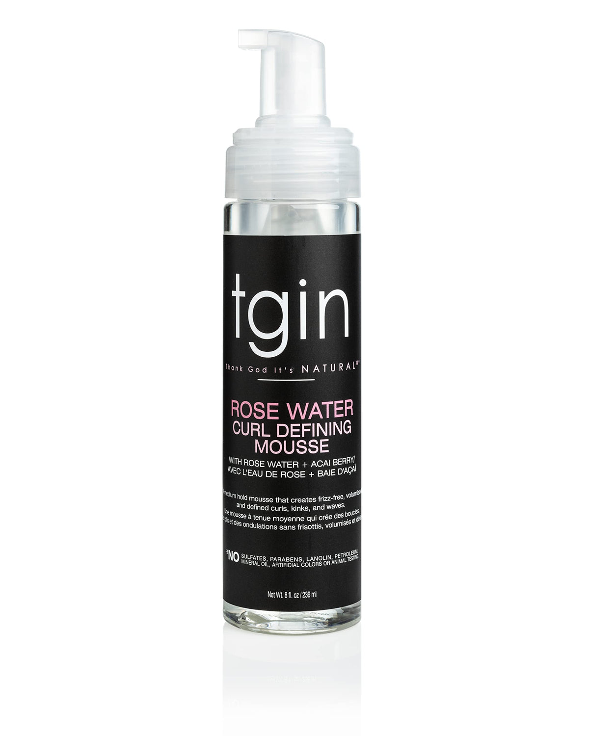 Tgin Rose Water Defining Mousse For Curls, 8 Fl Oz - Moisturizes & Defines Curly Hair