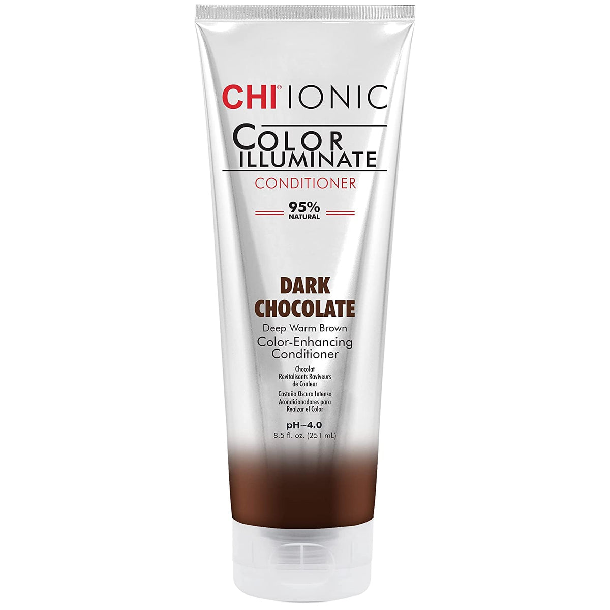 Chi Color Illuminate Conditioner, Dark Chocolate, 8.5 Oz, Sulfate & Paraben-Free, Cruelty-Free