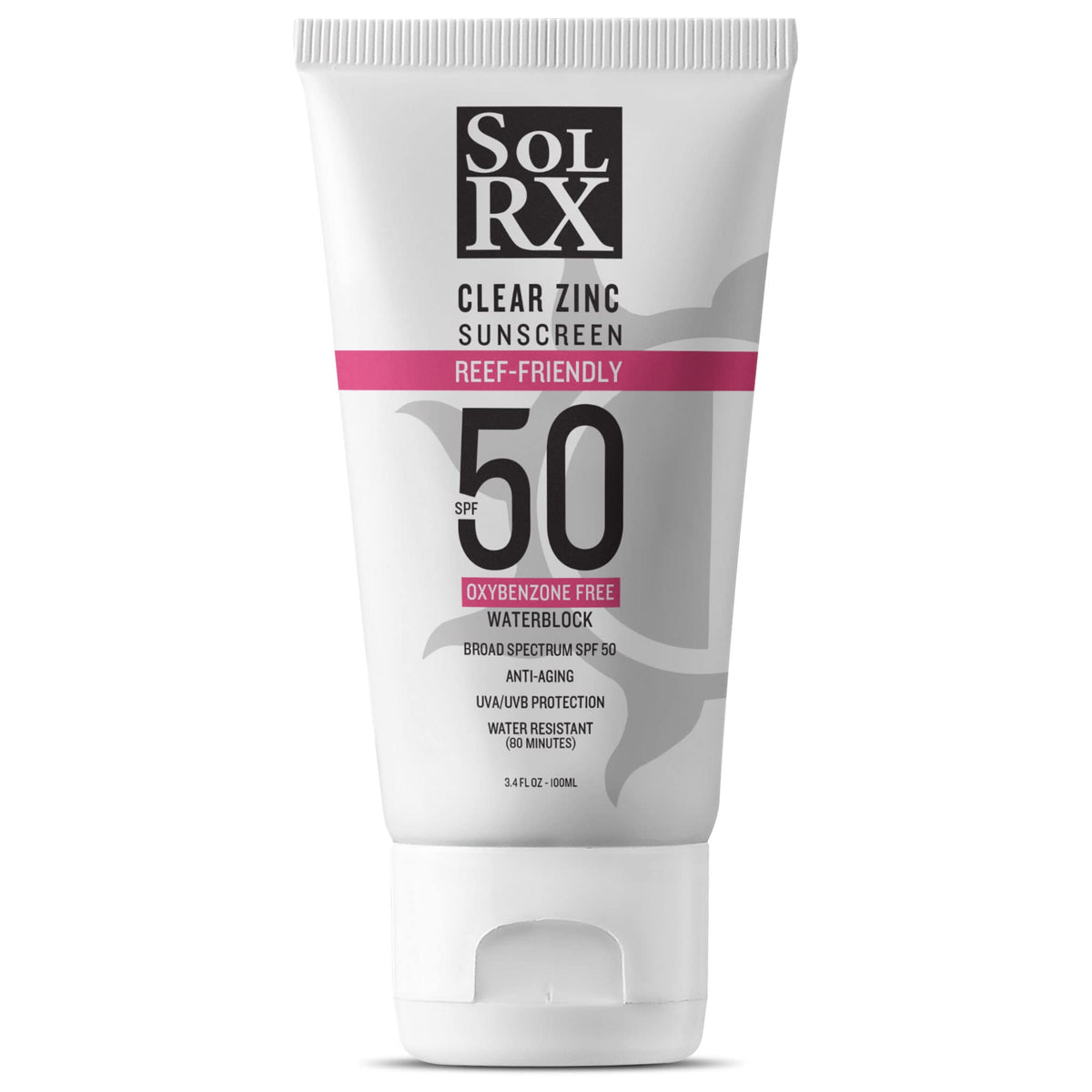 Solrx Mineral+ Spf 50 Sunscreen - Zinc Oxide, Water Resistant, Reef Safe For Face & Body 3.4