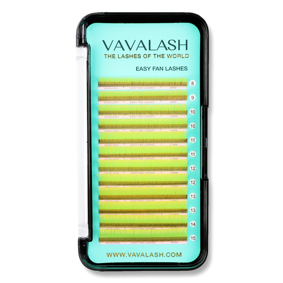 VAVALASH 0.07 C Curl Colored Easy Fan Eyelash Extensions 8-15mm Mixed Tray - Yellow 2