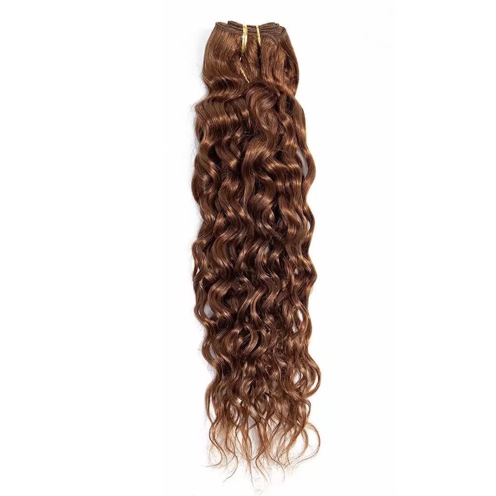 Feel Me 10&quot; Brown Brazilian Water Wave Hair Weave - 100% Virgin Human Hair, Color #30