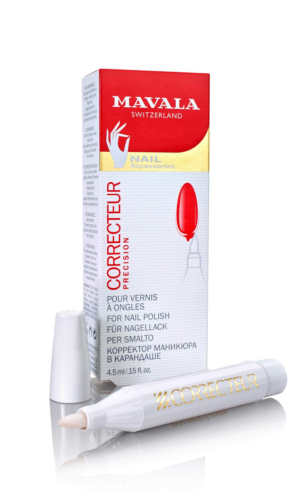 Mavala Correcteur For Nail Polish, 4Ml - Nail Polish Remover & Correction Pen, Switzerland