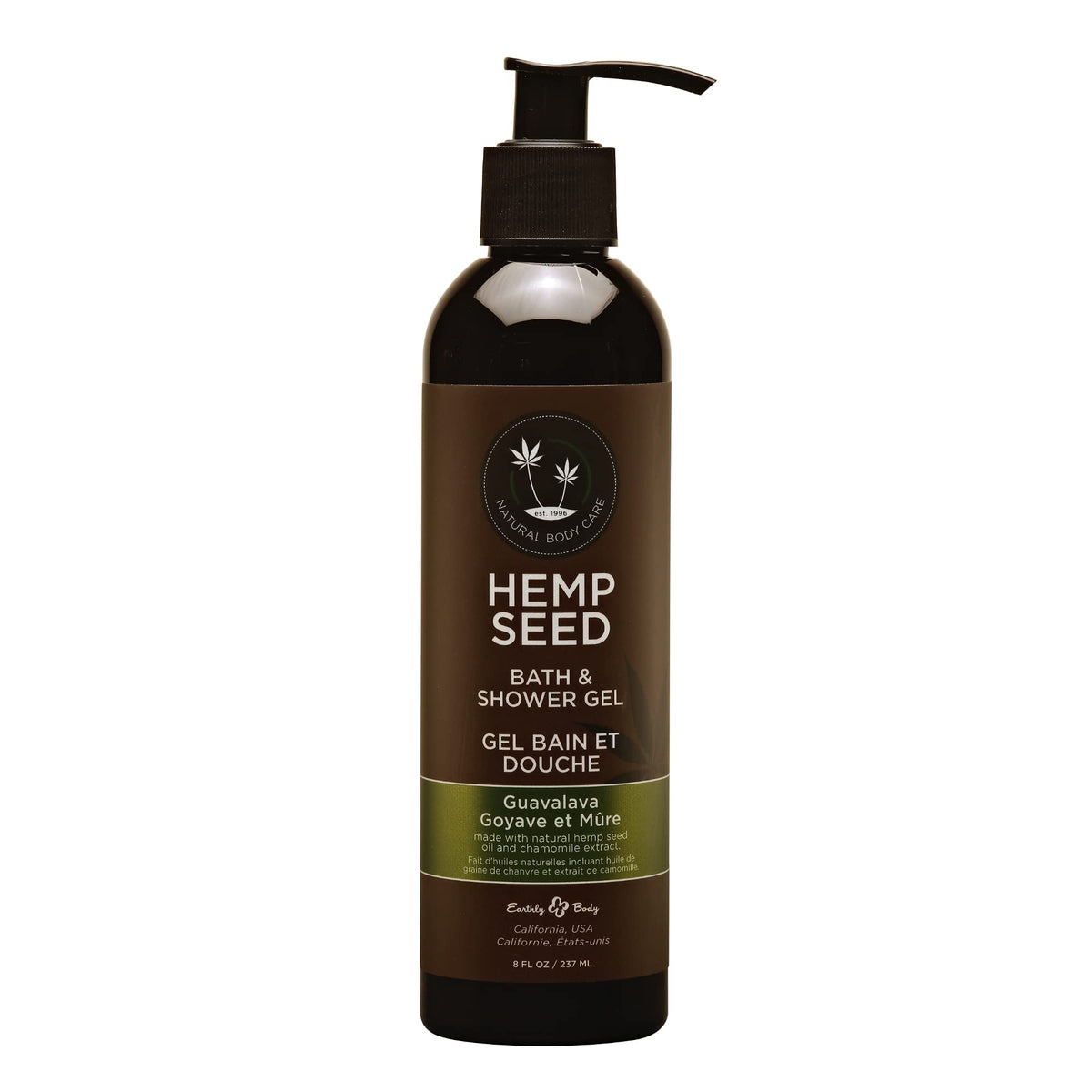 Earthly Body Hemp Seed Bath & Shower Gel, Guavalava, 8 Oz - Moisturizing, Vegan, Cruelty Free