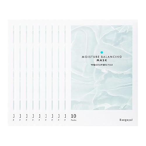 Baegayul Hydrating Moisture Balancing Sheet Mask - 10Ea Watergel Facemask With Hyaluronic Acid