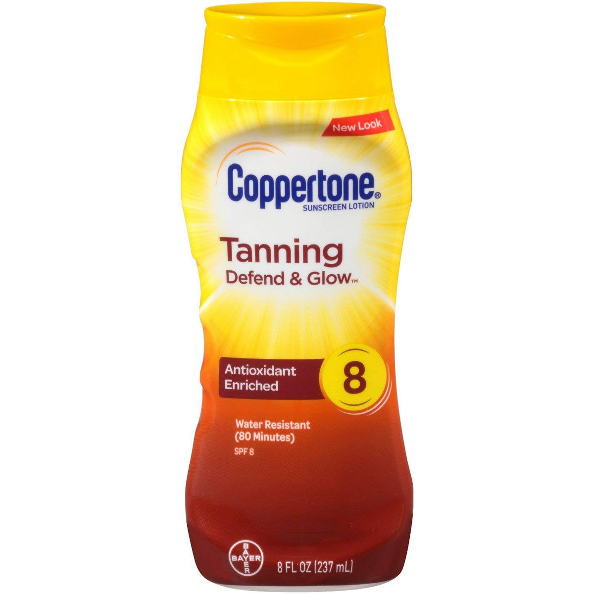 Coppertone Sunscreen Lotion Spf 8, 8 Fl Oz - Pack Of 2, Yellow, Broad Spectrum Protection