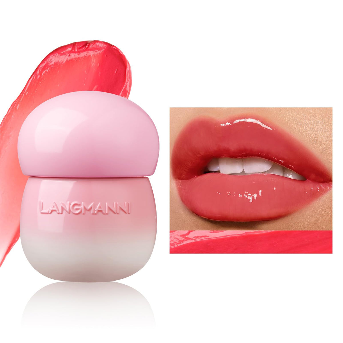 Dlzzrs Glow Lip Balm - Plumping Moisturizing Lip Gloss, Vegan Tinted Lip Care, Watermelon Red