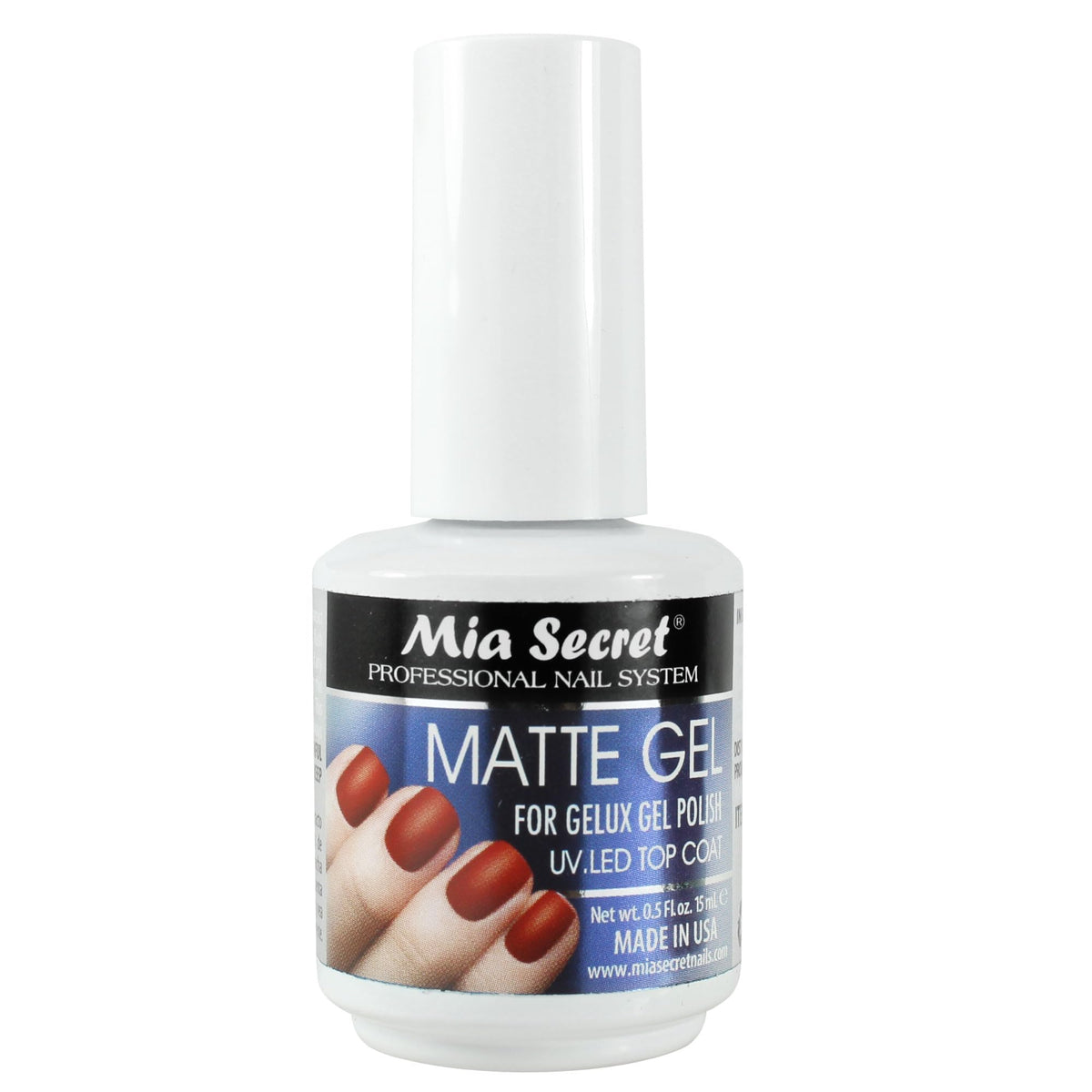 Mia Secret Matte Gel For Gelux Gel Polish - 0.5 Fl Oz - Made In Usa