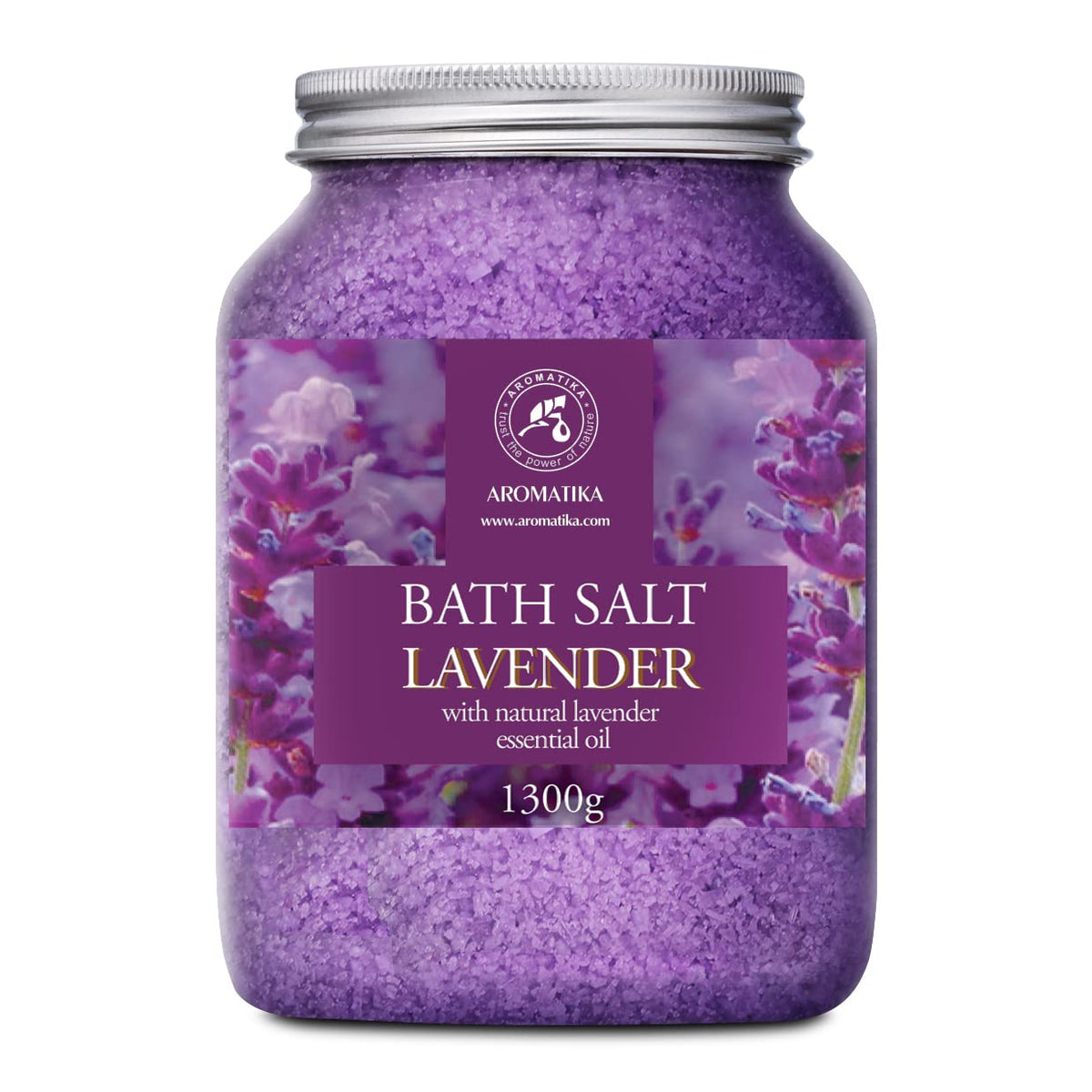 Aromatika Sea Salt Lavender Bath Salts 46 Oz - Essential Oil For Relaxation & Sleep