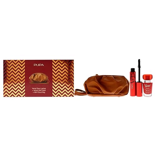 Pupa Milano Vamp! Sexy Lashes Set - Iconic Mascara, Nail Polish & Pouch - 3 Pc Flake-Free