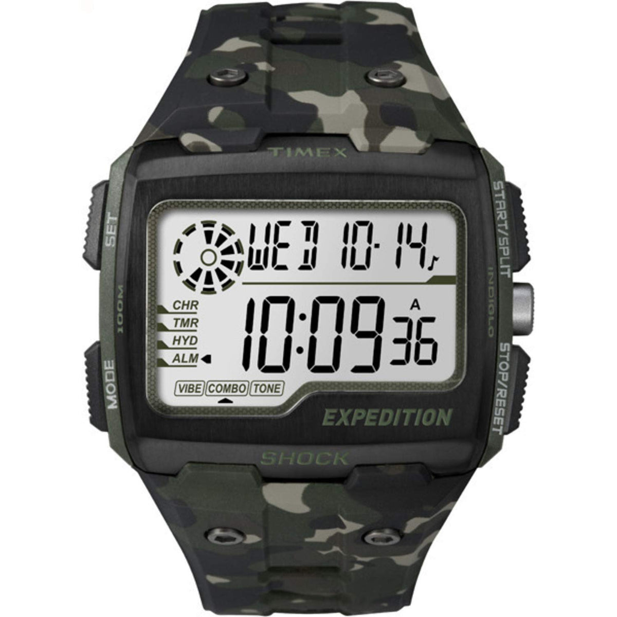 Timex Expedition Shock Men'S Digital Watch - Green Camo, Stainless Steel, Resin