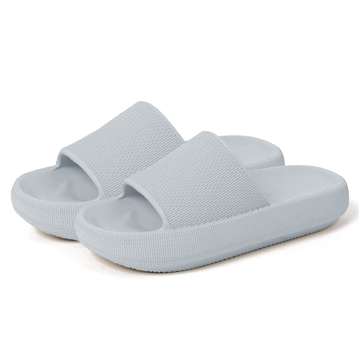 Menore Grey Quick Drying Open Toe Slippers For Women & Men - Non-Slip Indoor/Outdoor Sandals