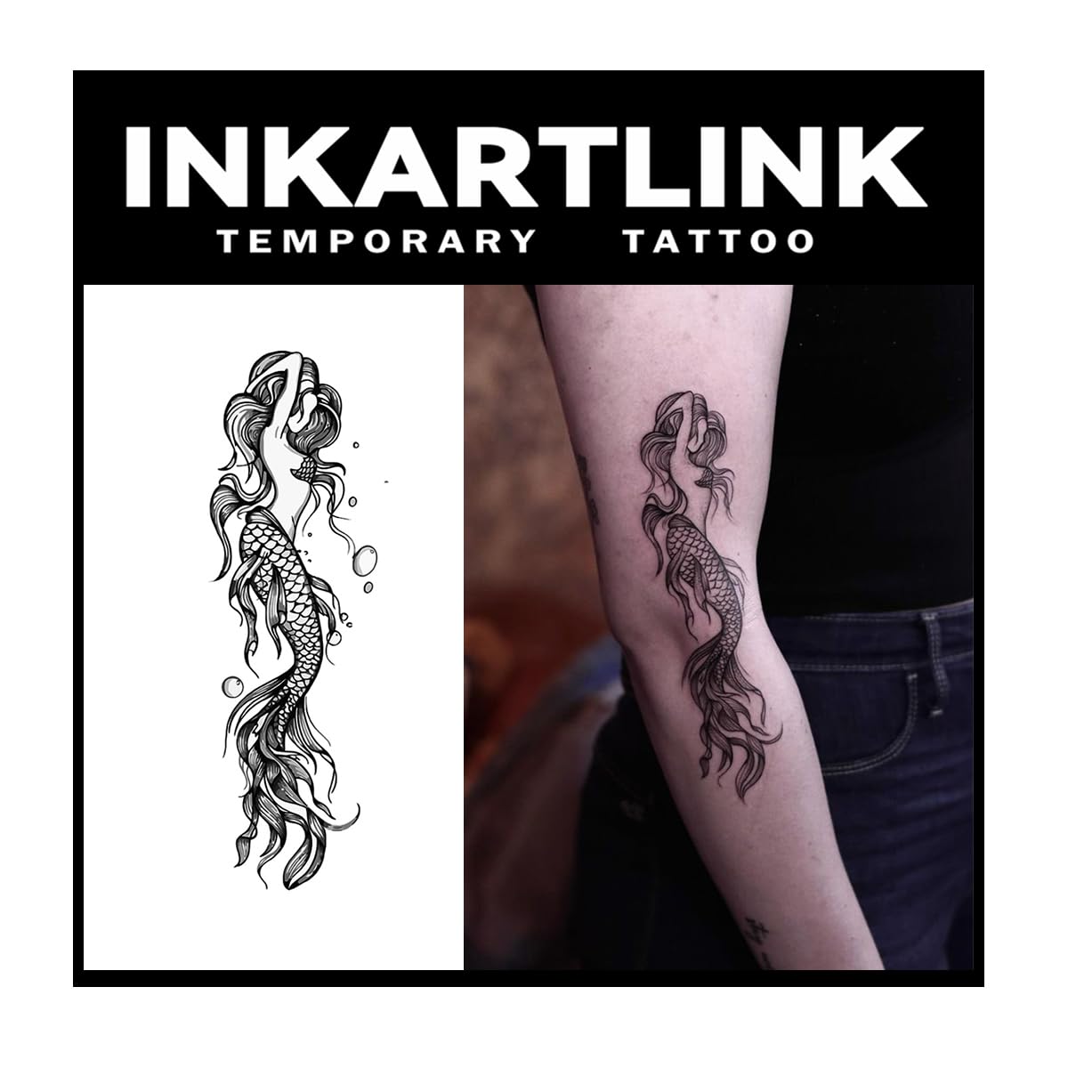 Inkartlink Semi-Permanent Tattoo - 2 Sheets, Waterproof, Realistic Design, Lasts 1-2 Weeks