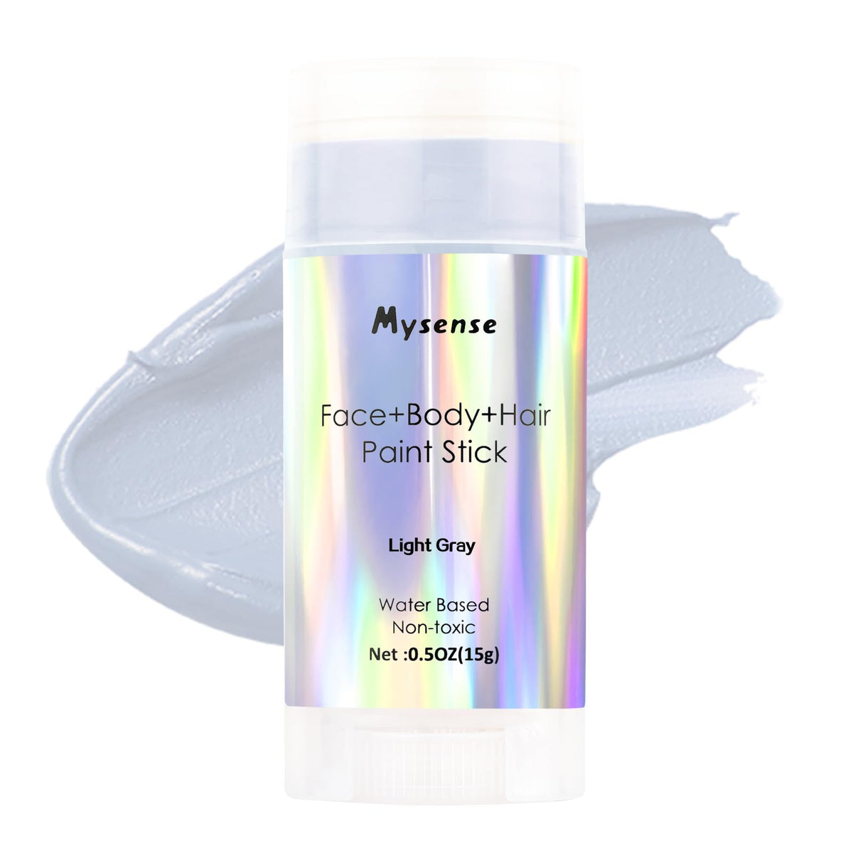 Mysense Light Gray Face & Body Paint Stick - Water Based, Non-Toxic, Washable Halloween Makeup