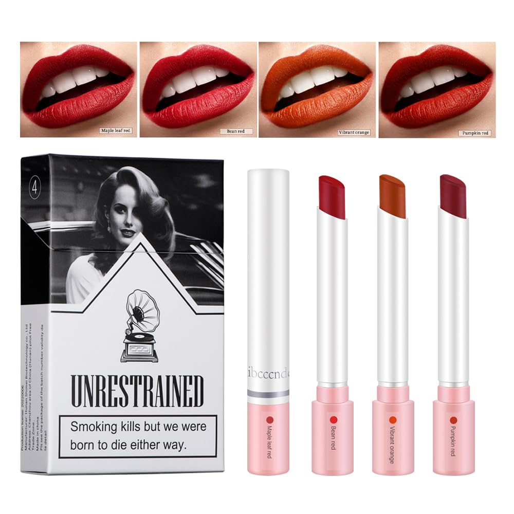 Vstyle Matte Lipstick Set - 4 Pcs Non-Stick Red Velvet Cup, Long Lasting Waterproof Lip Tint