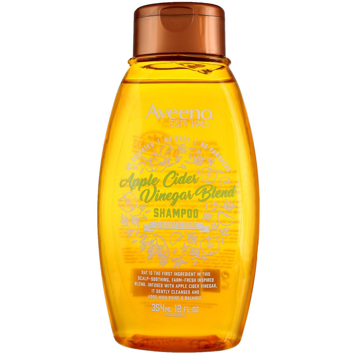 Aveeno Shampoo Apple Cider Vinegar Blend 12 Ounce (354ml) (6 Pack)