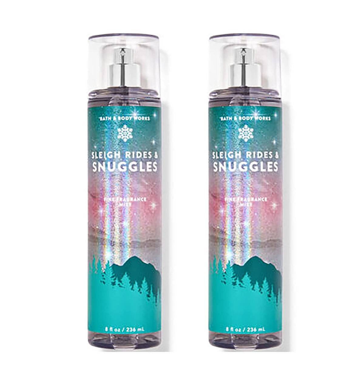 Bath & Body Works Sleigh Rides Snuggles Fine Fragrance Spray Mist Gift Set, 2-Pack, 8 Oz