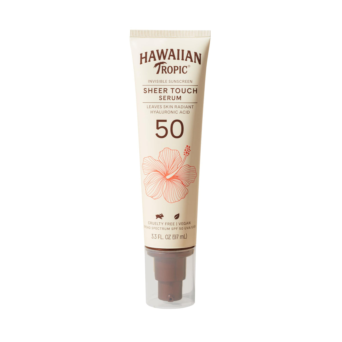 Hawaiian Tropic Sheer Touch Body Serum Spf 50, Hydrating Sunscreen, 3.3 Oz Travel Size