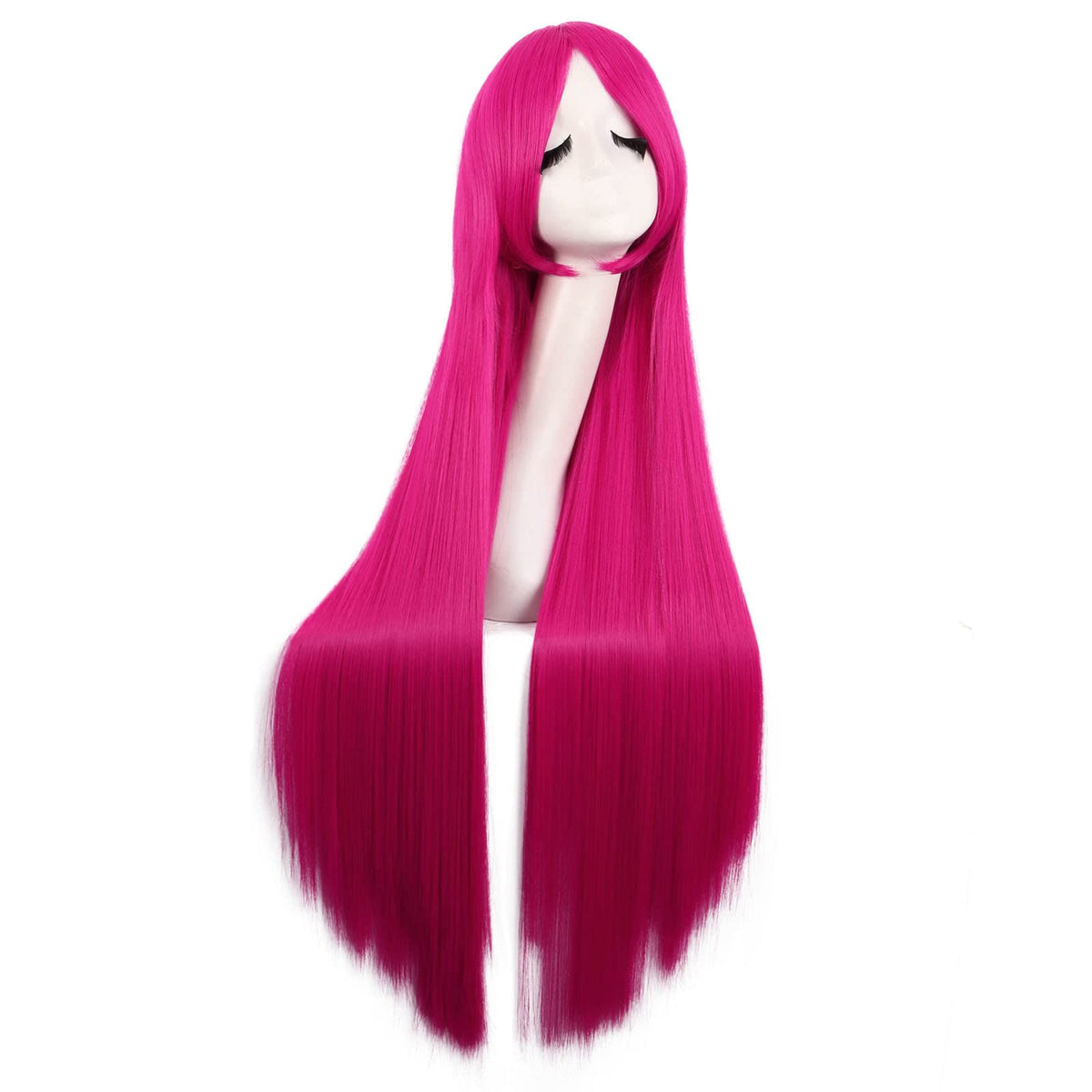 Mapofbeauty 40 Inch Hot Pink Anime Cosplay Wig - Long Synthetic Party Costume Hair