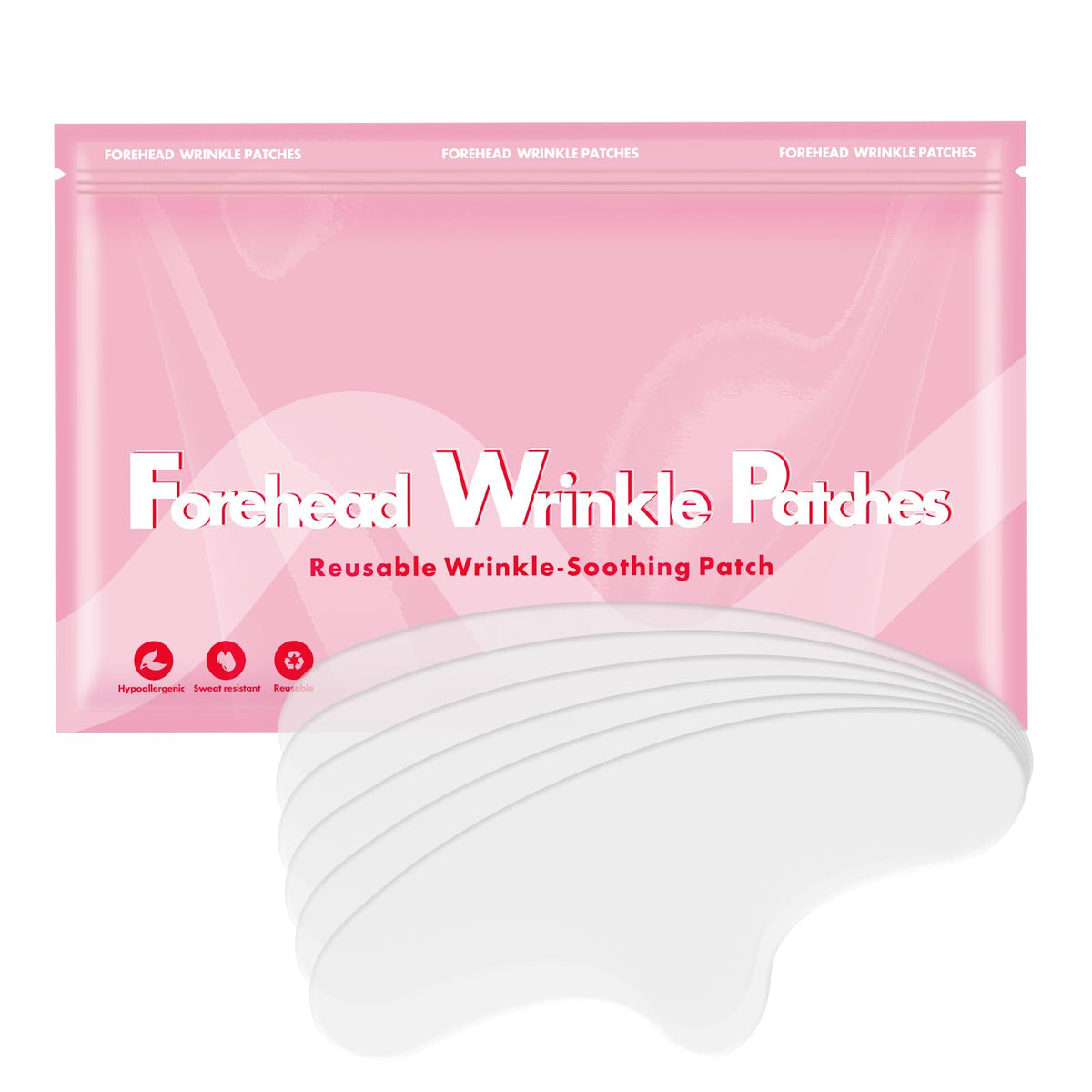 Yargkos 6 Pcs Reusable Anti-Wrinkle Patches For Fine Lines - Hypoallergenic Silicone Face Tape