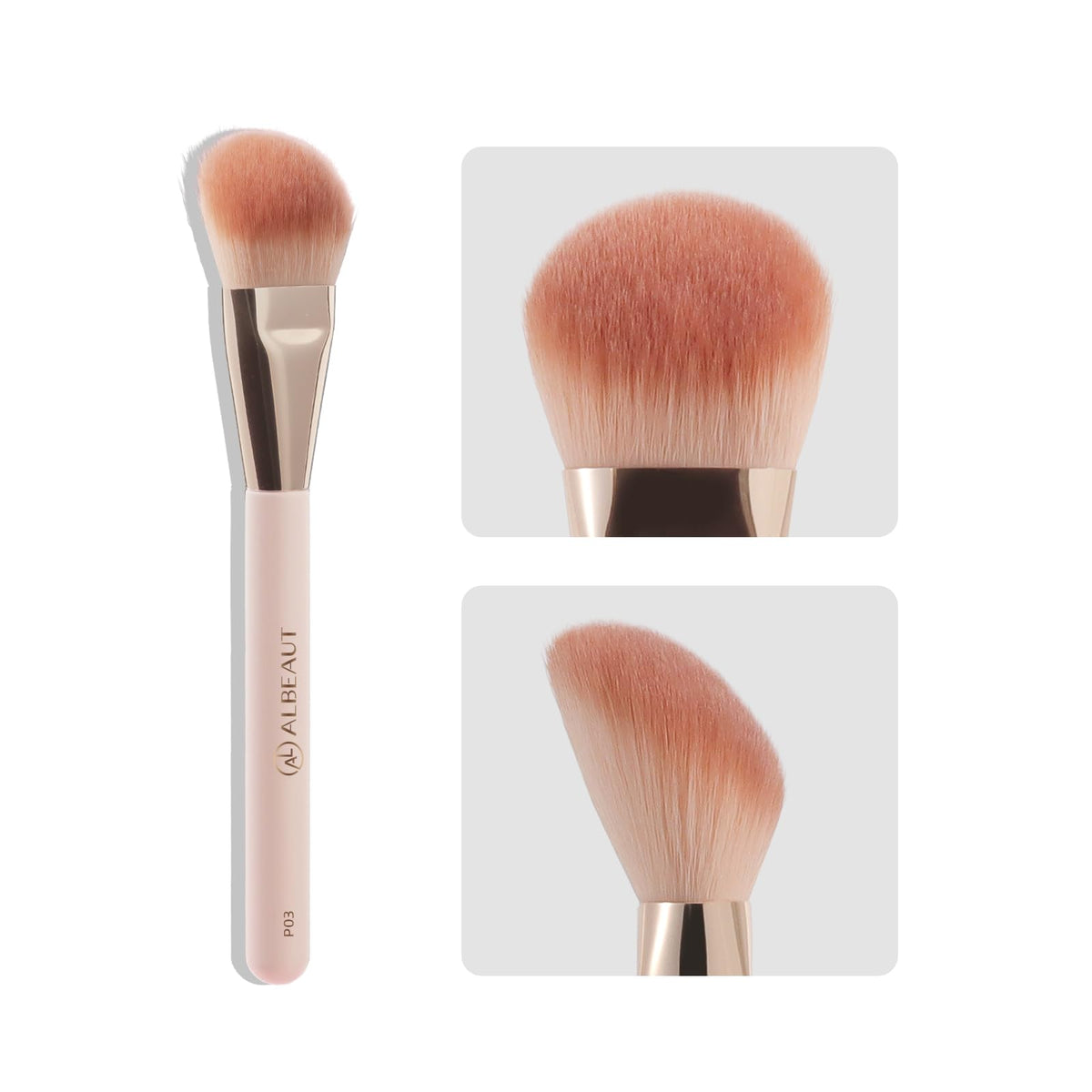 Albeaut Angled Liquid Blush Brush For Cheek Makeup, Cream Foundation & Contour Tool - Pink