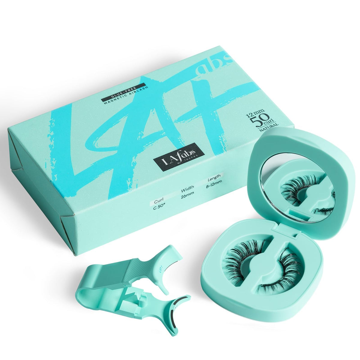 Lafabs Natural Series Magnetic Eyelashes - Reusable, Glue-Free, Waterproof, 4 Piece Set