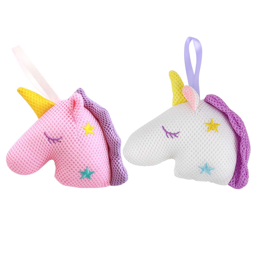 Minkissy 2Pcs Unicorn Bath Sponge Pouf - Eco-Friendly Exfoliating Loofahs For Smooth Skin