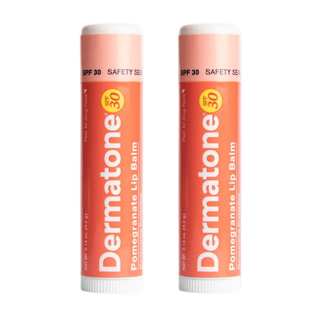 Dermatone Pomegranate Lip Balm Spf 30 - Moisturizing, Medicated, 2 Pack (0.15Oz Each)