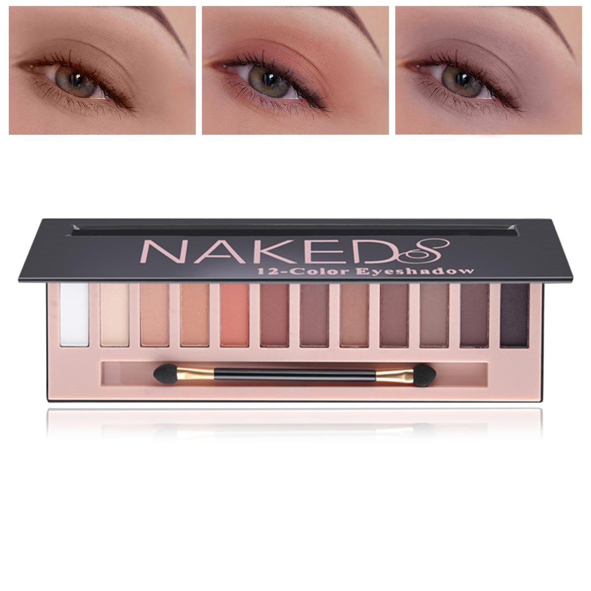 Pervala 12 Colors Naked Eyeshadow Palette - Matte Waterproof Eye Makeup With Brush