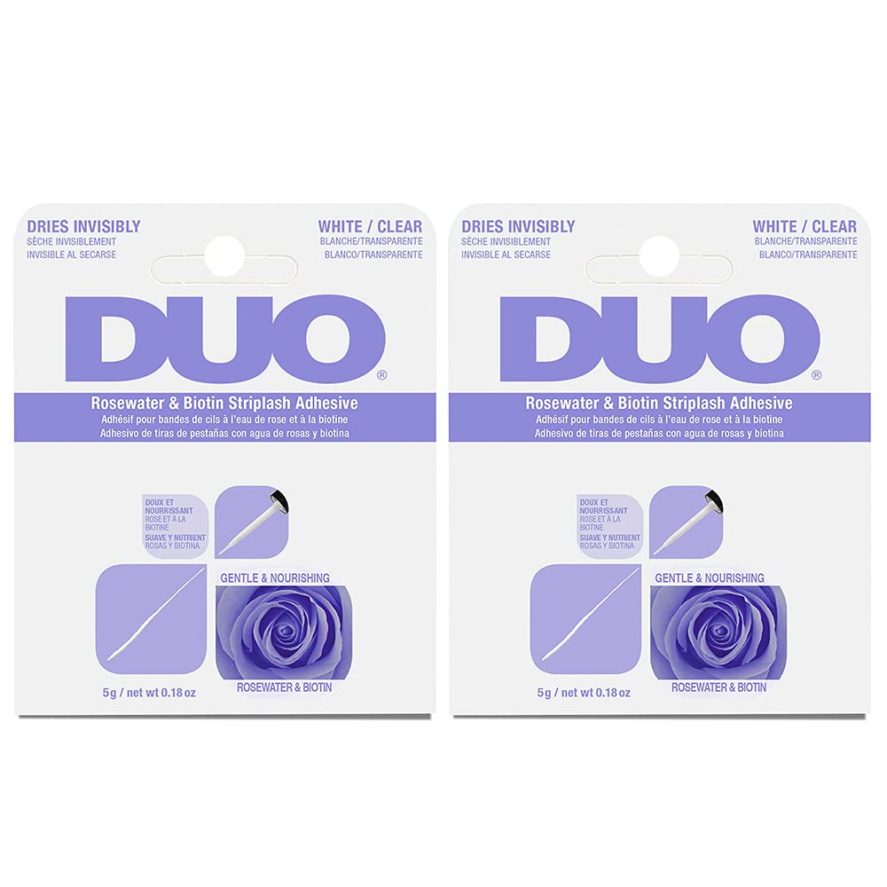 Duo® Rosewater & Biotin Clear Striplash Adhesive - 5G, 2-Pack For Strong Hold