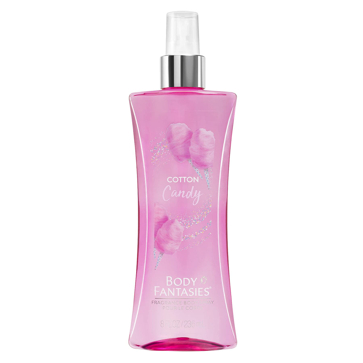 Body Fantasies Cotton Candy Fragrance Body Spray, 8 Fl Oz - Sweet & Refreshing Scent for All-Day Wear