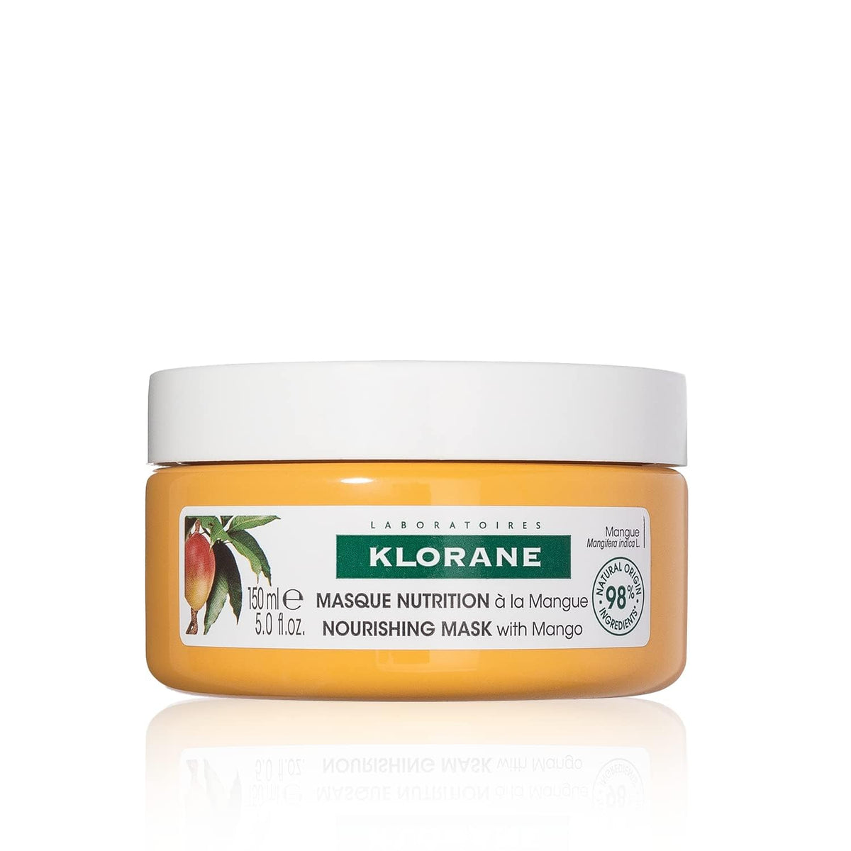 Klorane 2-In-1 Nourishing Mask With Mango, Vegan Deep Conditioning For Dry Hair, 5 Oz