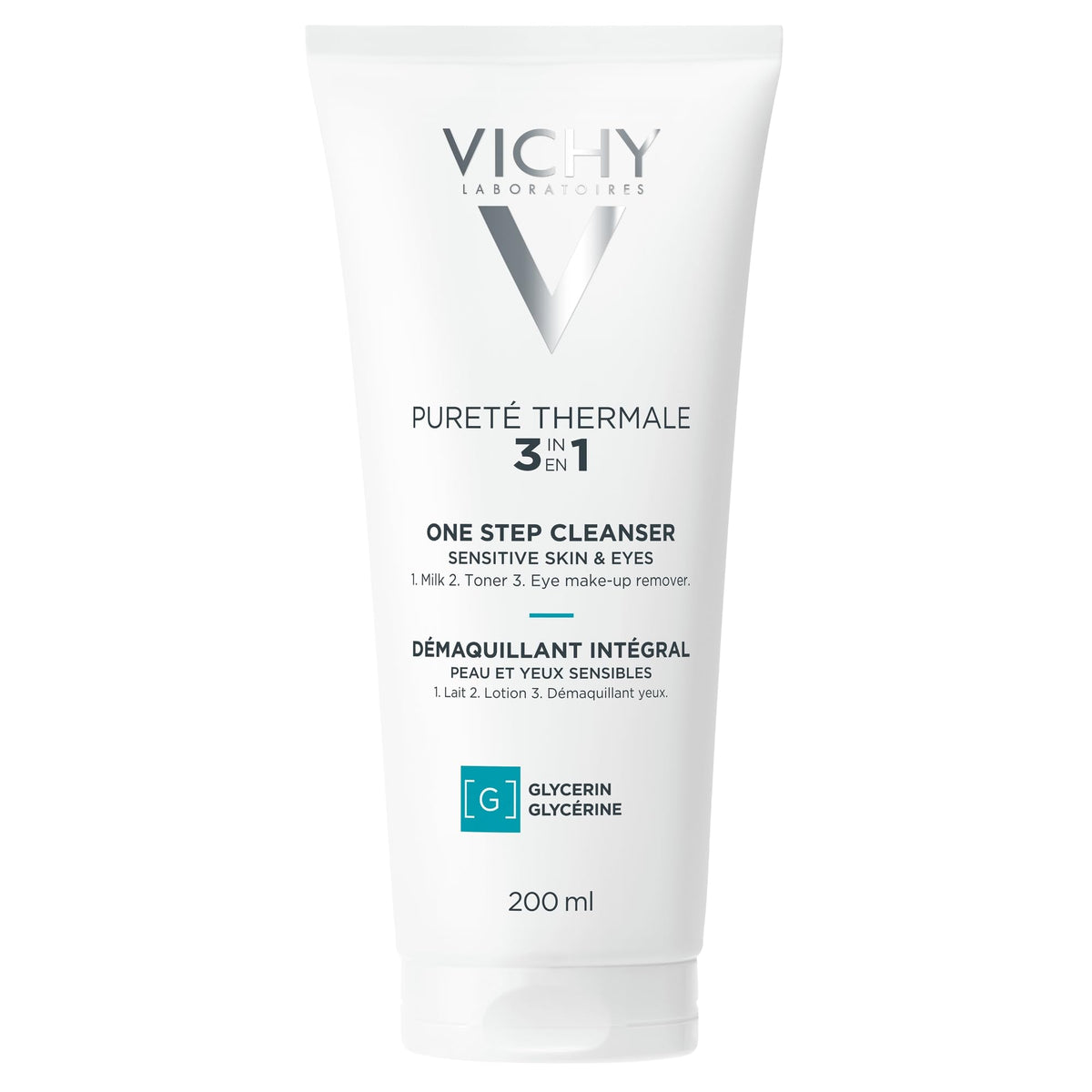 Vichy Pureté Thermale Cleanser & Toner, 6.7 Fl Oz, Gentle Makeup Remover For Sensitive Skin