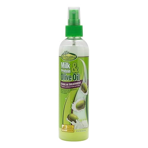 Grohealthy Leave-in Treatment with Milk Protein & Olive Oil - Strengthens & Softens Hair, 8 Fl Oz