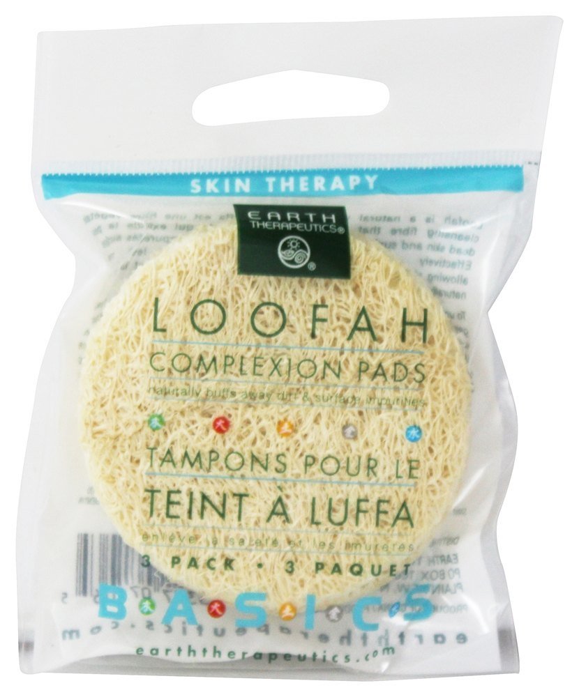 Earth Therapeutics Loofah Complexion Discs, 12 Count - Off-White/Tan, Natural Exfoliation