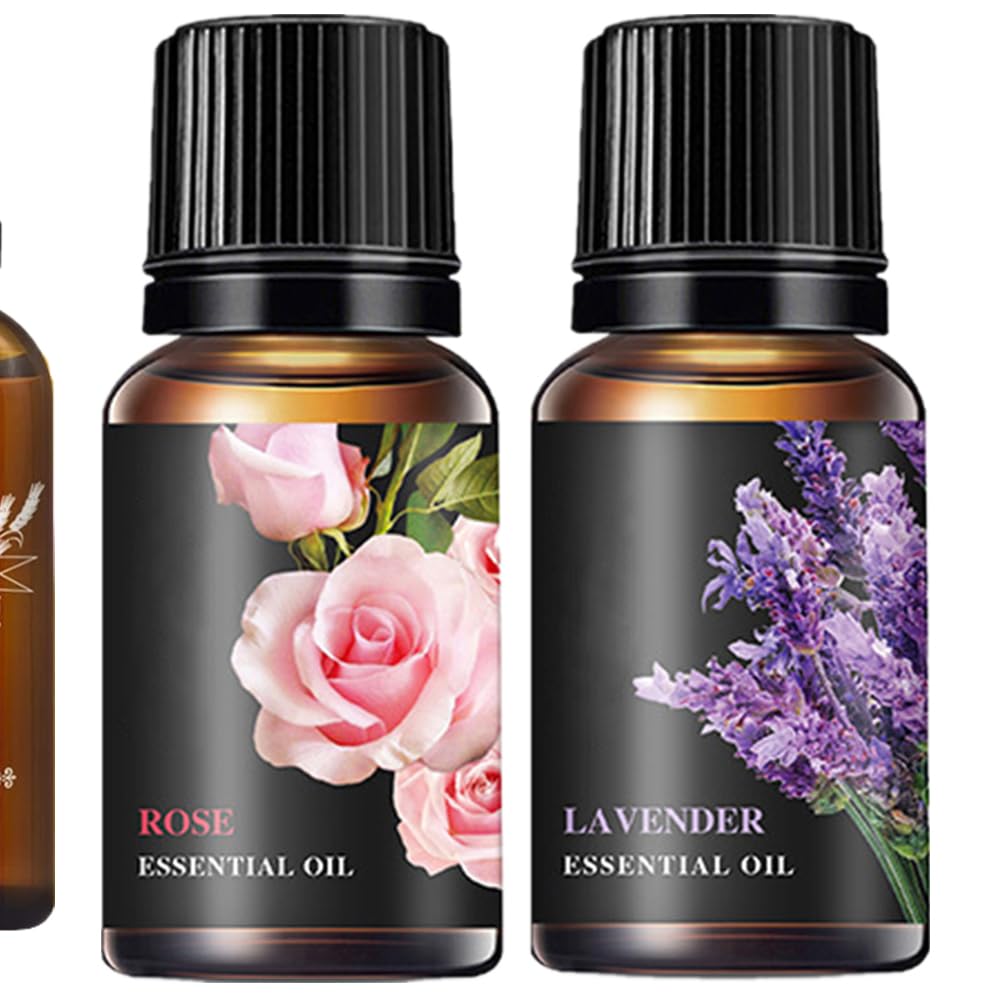 Klsychry Rose Lavender Essential Oil Set For Diffuser, Massage, Aromatherapy & Skin Care - 20Ml