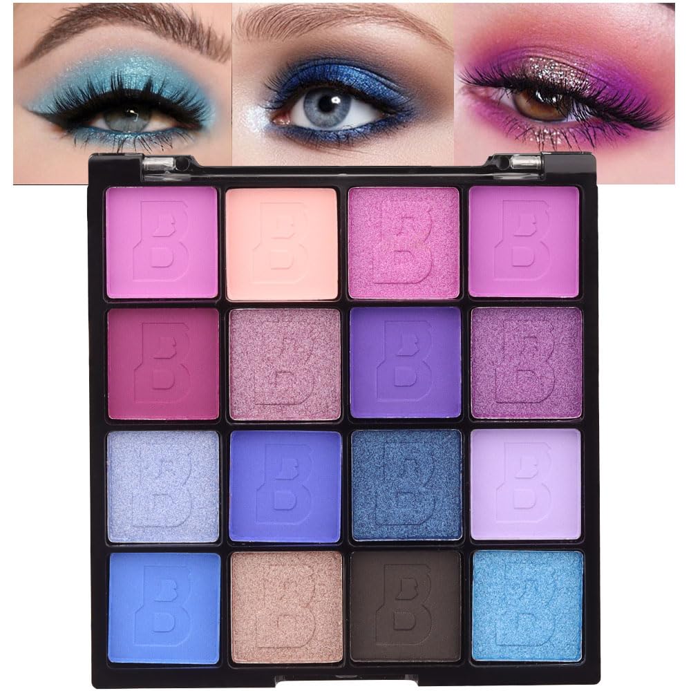 Evpct 16 Colors Glitter Eyeshadow Palette - Waterproof, Highly Pigmented Smokey Makeup