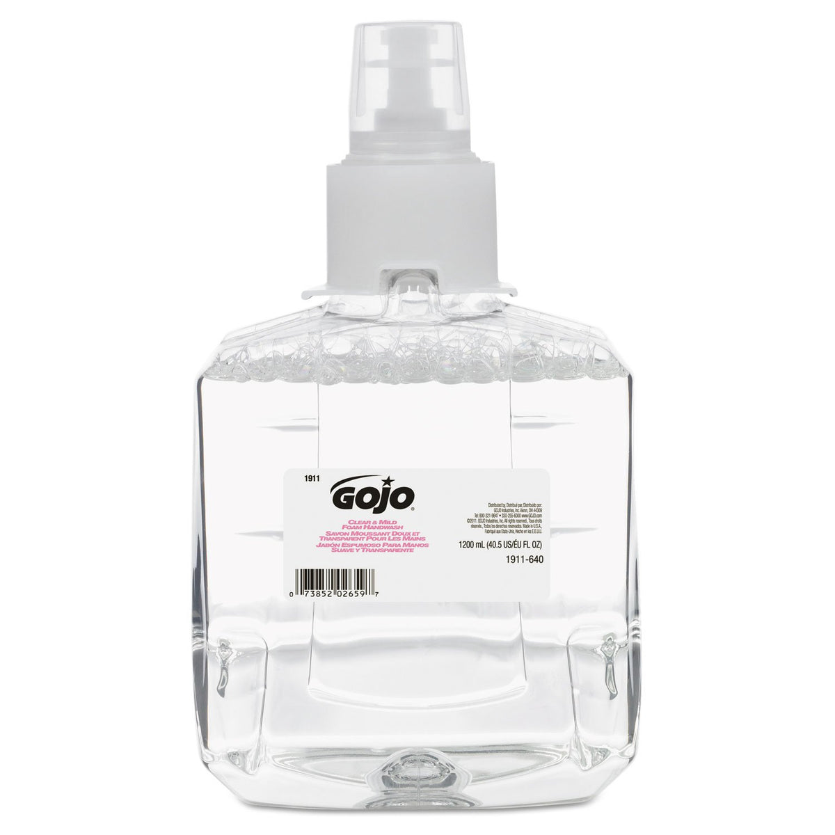 Gojo Foam Handwash Ltx Refill, Clear, 1200Ml (40.57 Fl Oz), 2-Pack - Mild