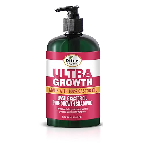 Difeel Ultra Growth Shampoo 12 Oz - Basil & Castor Oil, Sulfate Free For Thinning Hair